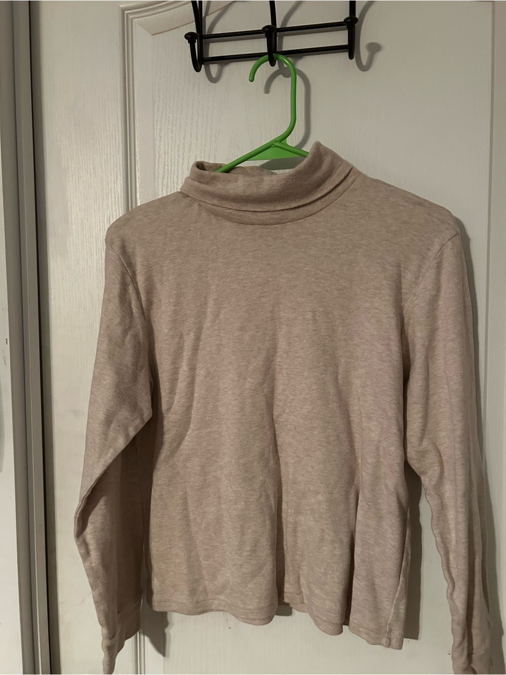 Jennifer Moore Cream/Taupe Lightweight Turtleneck Sweater
